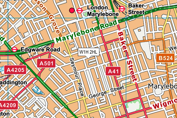 W1H 2HL map - OS VectorMap District (Ordnance Survey)