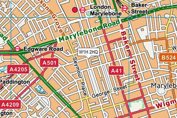 W1H 2HQ map - OS VectorMap District (Ordnance Survey)