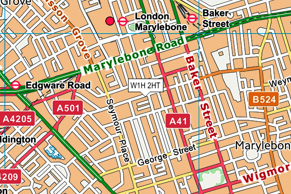 W1H 2HT map - OS VectorMap District (Ordnance Survey)