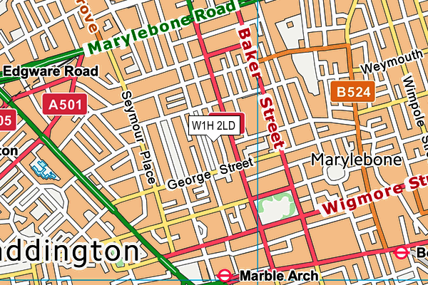 W1H 2LD map - OS VectorMap District (Ordnance Survey)