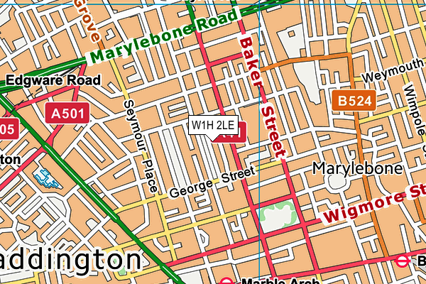 W1H 2LE map - OS VectorMap District (Ordnance Survey)