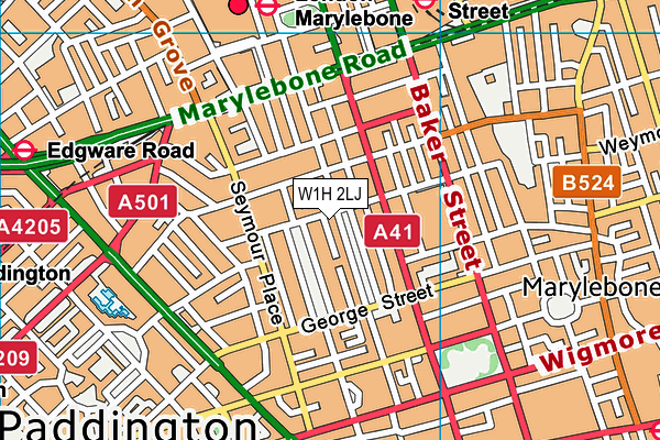 W1H 2LJ map - OS VectorMap District (Ordnance Survey)