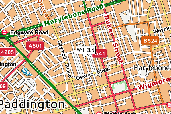 W1H 2LN map - OS VectorMap District (Ordnance Survey)