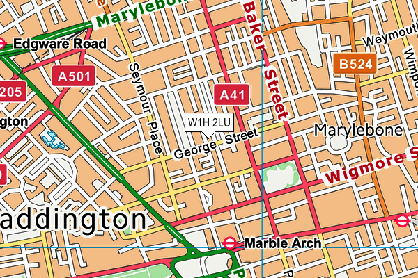 W1H 2LU map - OS VectorMap District (Ordnance Survey)