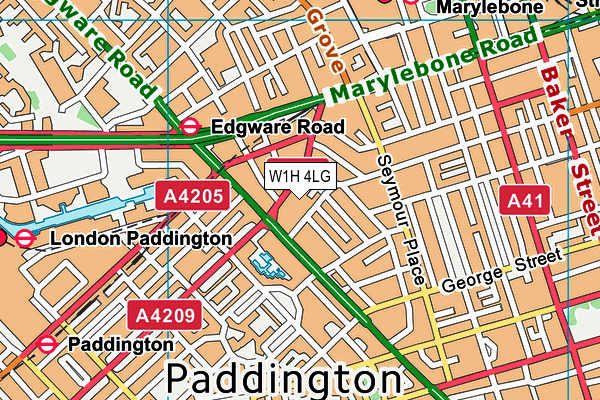 W1H 4LG map - OS VectorMap District (Ordnance Survey)