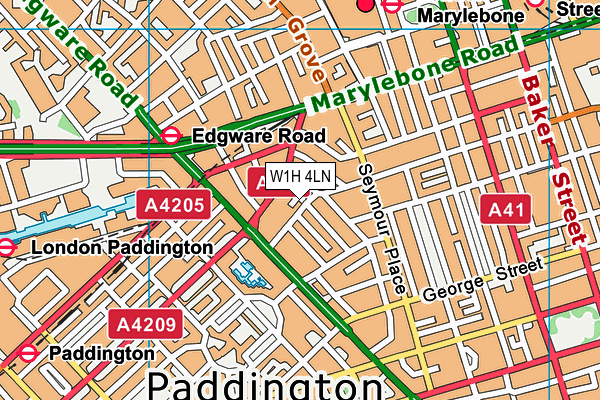W1H 4LN map - OS VectorMap District (Ordnance Survey)