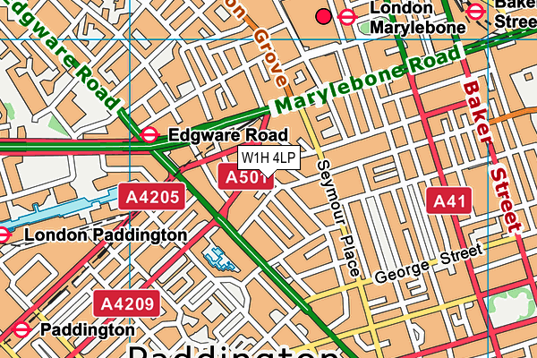 W1H 4LP map - OS VectorMap District (Ordnance Survey)