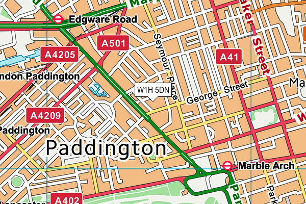 Marriott Leisure Club (London Marble Arch) map (W1H 5DN) - OS VectorMap District (Ordnance Survey)