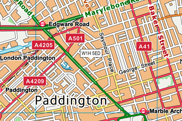 W1H 5ED map - OS VectorMap District (Ordnance Survey)