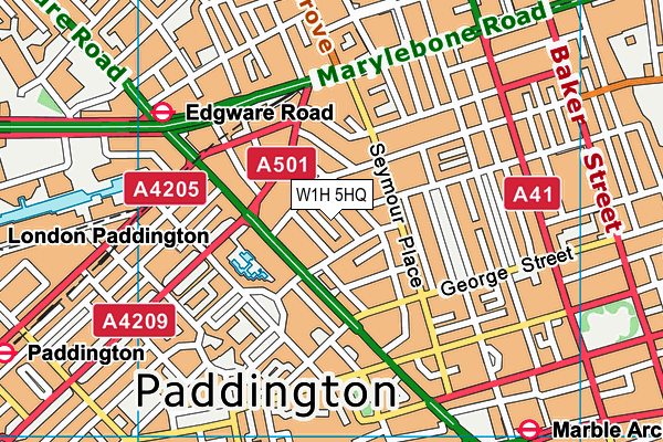 W1H 5HQ map - OS VectorMap District (Ordnance Survey)