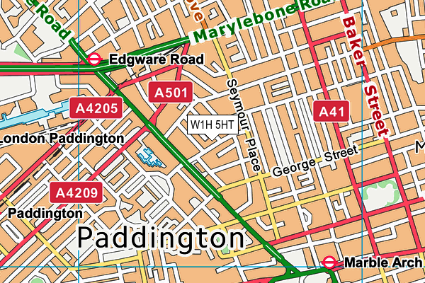 W1H 5HT map - OS VectorMap District (Ordnance Survey)