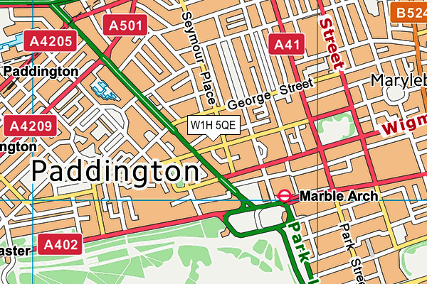 W1H 5QE map - OS VectorMap District (Ordnance Survey)