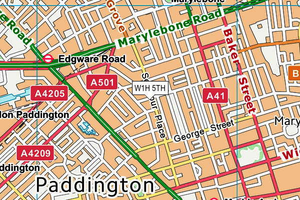 W1H 5TH map - OS VectorMap District (Ordnance Survey)