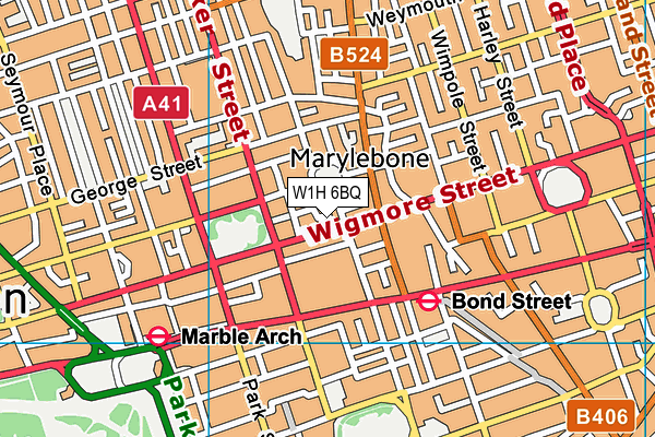 W1H 6BQ map - OS VectorMap District (Ordnance Survey)