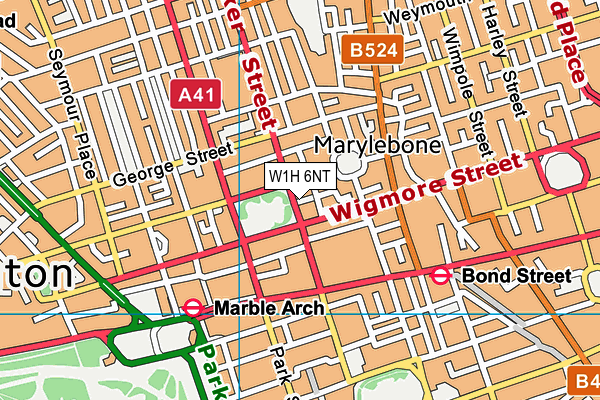 W1H 6NT map - OS VectorMap District (Ordnance Survey)