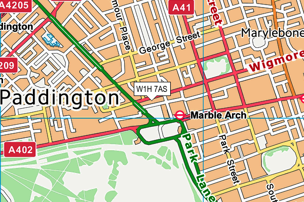 W1H 7AS map - OS VectorMap District (Ordnance Survey)