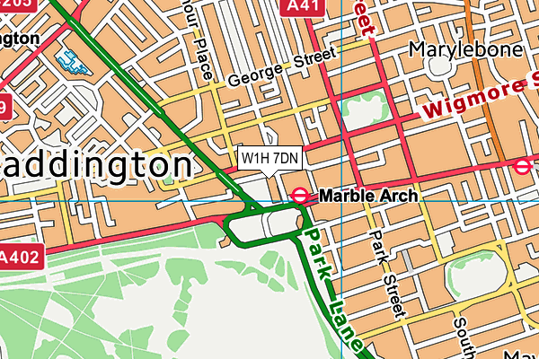 W1H 7DN map - OS VectorMap District (Ordnance Survey)