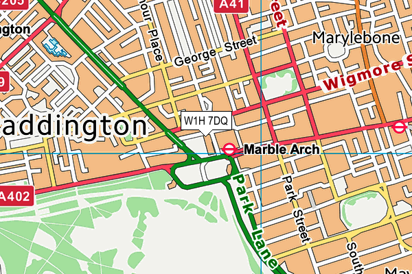 W1H 7DQ map - OS VectorMap District (Ordnance Survey)