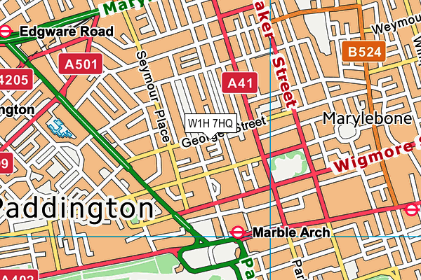 W1H 7HQ map - OS VectorMap District (Ordnance Survey)