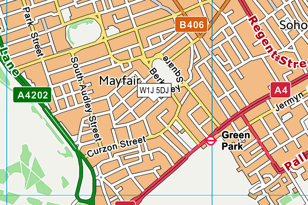 W1J 5DJ map - OS VectorMap District (Ordnance Survey)