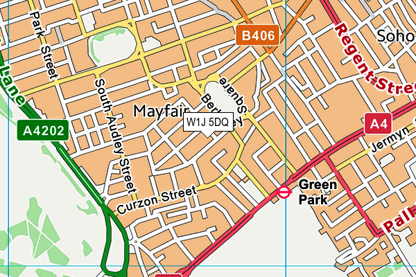 W1J 5DQ map - OS VectorMap District (Ordnance Survey)