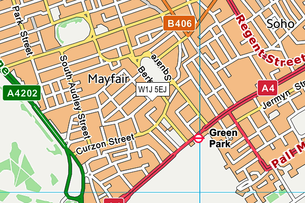 W1J 5EJ map - OS VectorMap District (Ordnance Survey)