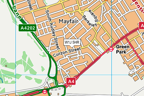 W1J 5HR map - OS VectorMap District (Ordnance Survey)