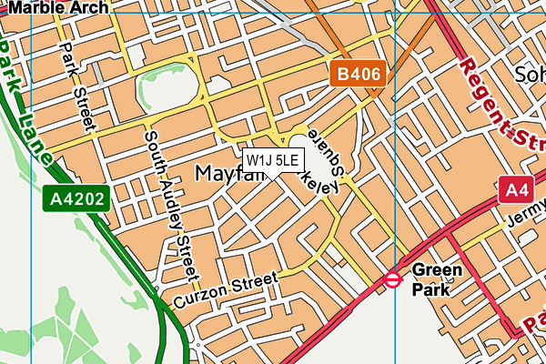 W1J 5LE map - OS VectorMap District (Ordnance Survey)