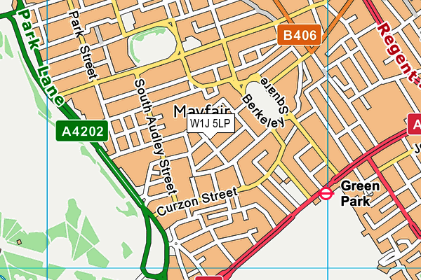 W1J 5LP map - OS VectorMap District (Ordnance Survey)