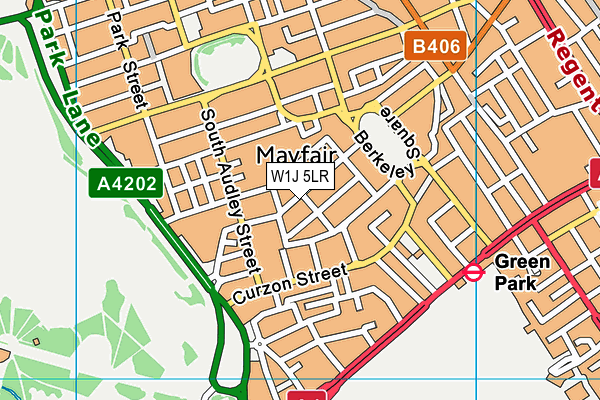 W1J 5LR map - OS VectorMap District (Ordnance Survey)