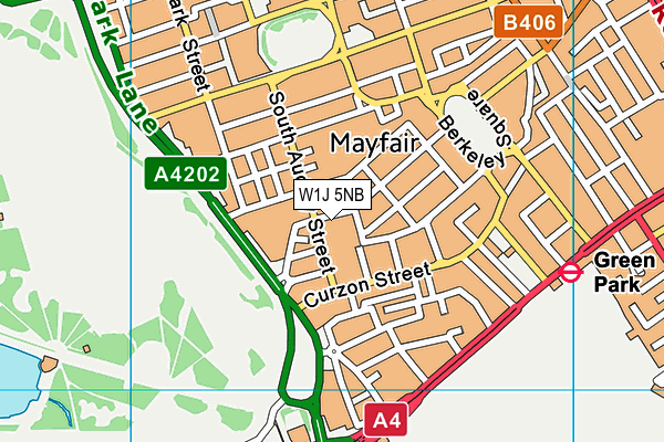 W1J 5NB map - OS VectorMap District (Ordnance Survey)