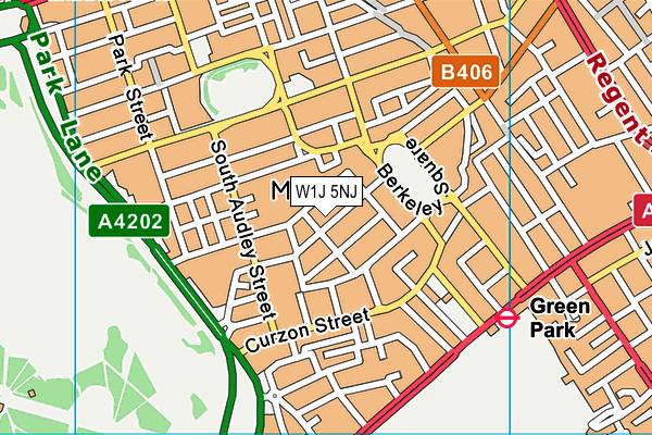 W1J 5NJ map - OS VectorMap District (Ordnance Survey)