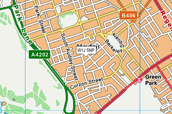 W1J 5NP map - OS VectorMap District (Ordnance Survey)