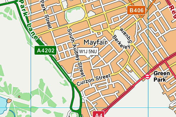 W1J 5NU map - OS VectorMap District (Ordnance Survey)