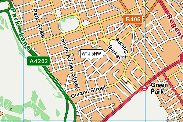 W1J 5NW map - OS VectorMap District (Ordnance Survey)