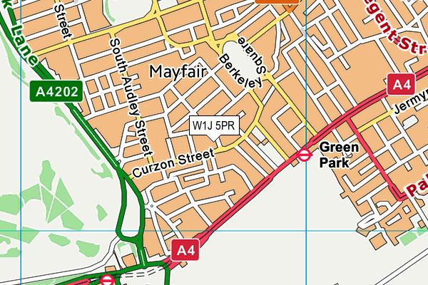 W1J 5PR map - OS VectorMap District (Ordnance Survey)