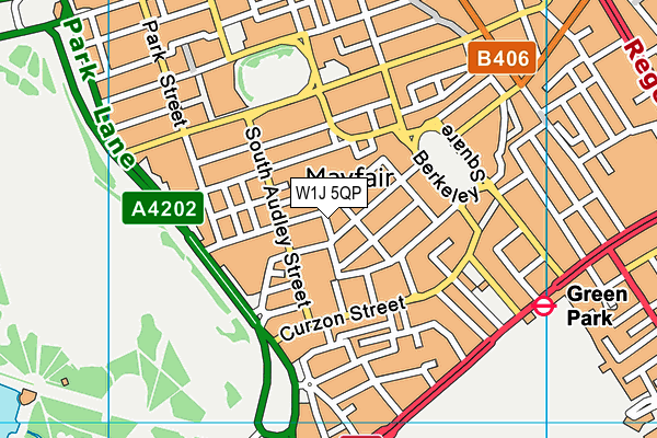 W1J 5QP map - OS VectorMap District (Ordnance Survey)