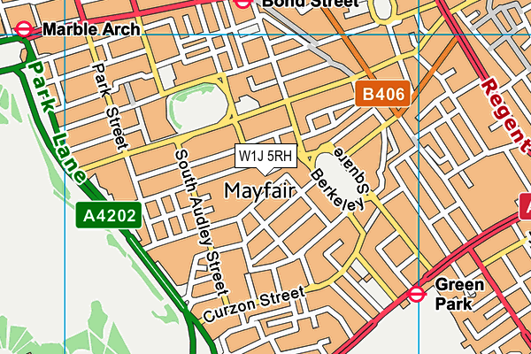 W1J 5RH map - OS VectorMap District (Ordnance Survey)
