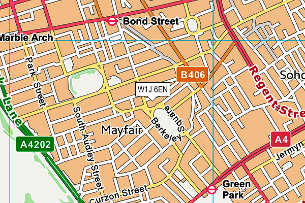 W1J 6EN map - OS VectorMap District (Ordnance Survey)