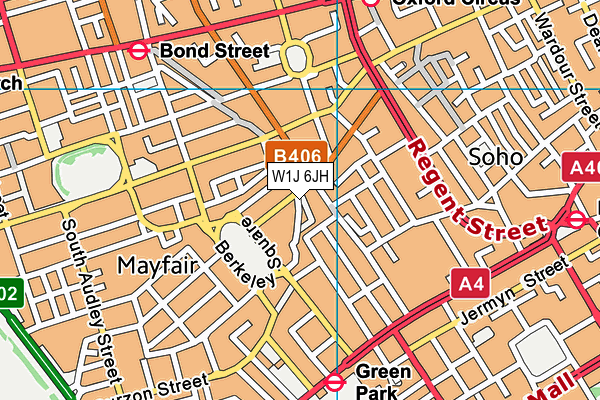W1J 6JH map - OS VectorMap District (Ordnance Survey)
