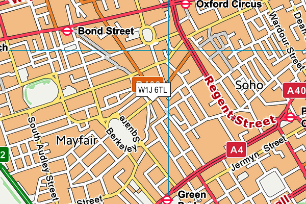 W1J 6TL map - OS VectorMap District (Ordnance Survey)