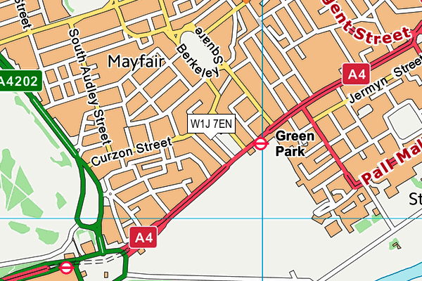 W1J 7EN map - OS VectorMap District (Ordnance Survey)