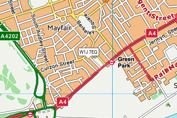 W1J 7EQ map - OS VectorMap District (Ordnance Survey)