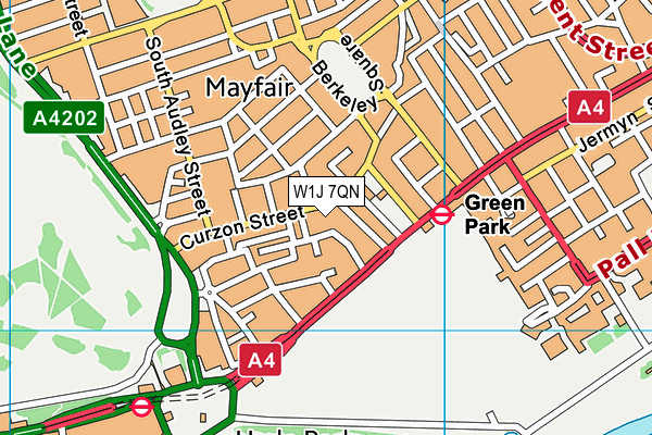 W1J 7QN map - OS VectorMap District (Ordnance Survey)