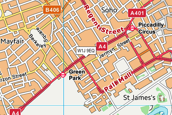 W1J 9EQ map - OS VectorMap District (Ordnance Survey)