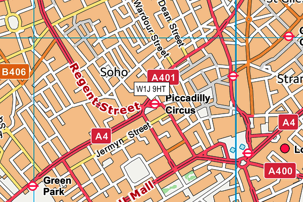 W1J 9HT map - OS VectorMap District (Ordnance Survey)