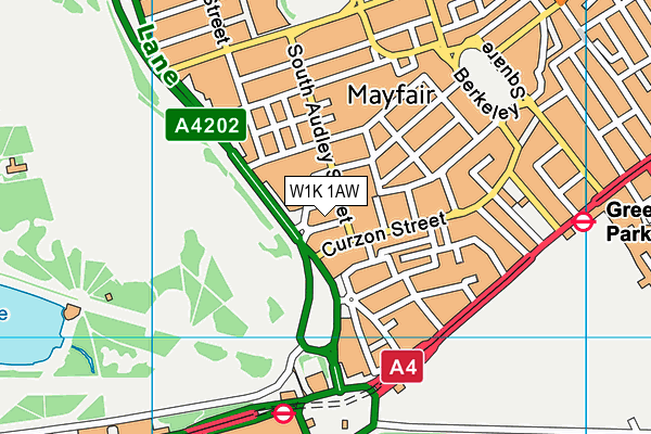 W1K 1AW map - OS VectorMap District (Ordnance Survey)