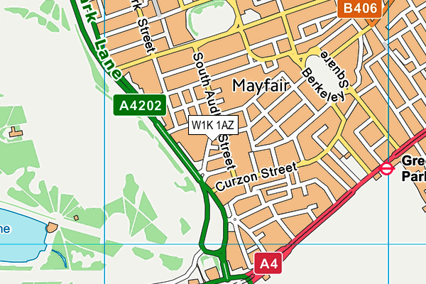 W1K 1AZ map - OS VectorMap District (Ordnance Survey)