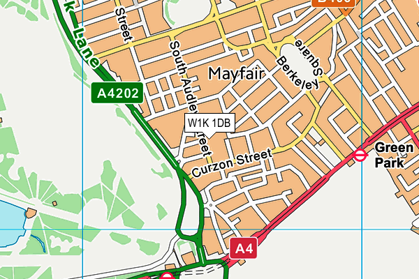 W1K 1DB map - OS VectorMap District (Ordnance Survey)