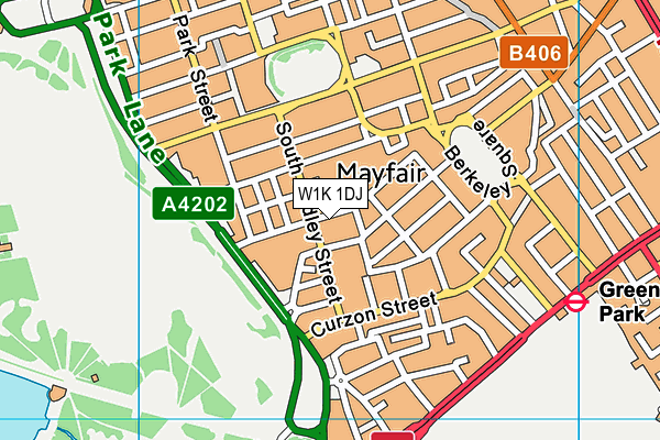 W1K 1DJ map - OS VectorMap District (Ordnance Survey)